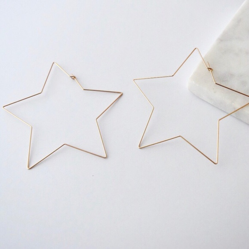 Large Star Hoop Earrings